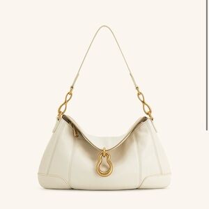 JW PEI Cream Shoulder Bag with Gold Details